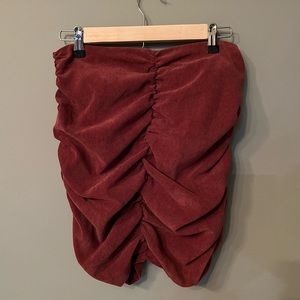 Zara Corduroy Ruched Skirt